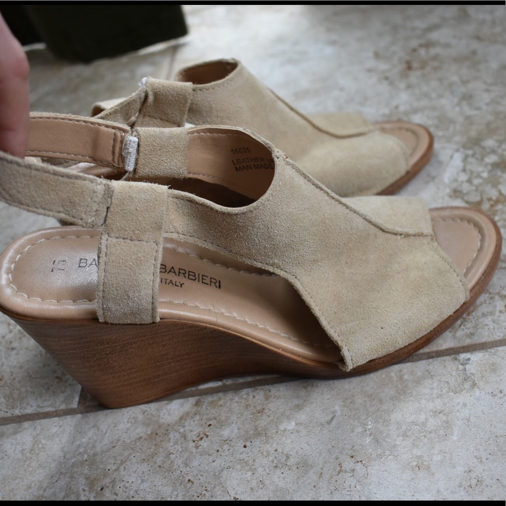 Tan Suede Wedge Sandals